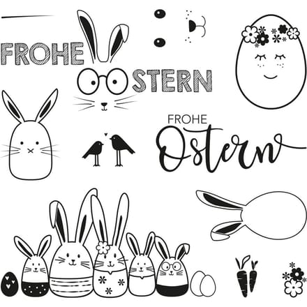 Clear Stamps "Vrolijk Pasen"