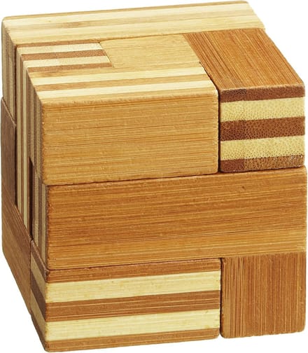 Dobbelspel - Puzzelspel Bamboe - Ontspanning Thuis - Zelfcorrigerende Puzzel - 6.5 x 6.5 x 6.5 cm - Groen