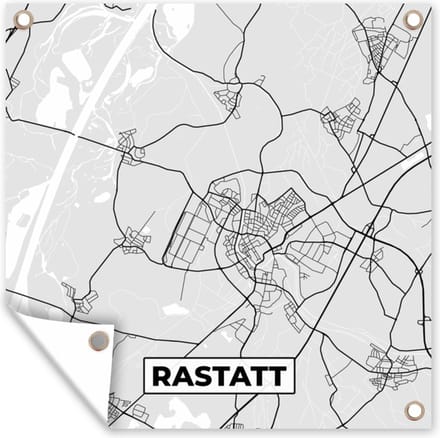 Tuindoek Stadskaart - Rastatt- Kaart - Duitsland - Plattegrond - 100x100 cm