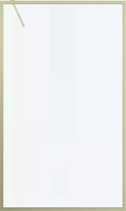 Vente-unique Douchewand voor inloopdouche – 120 x 200 cm – Goudkleurig – Gehard glas – AMBERI