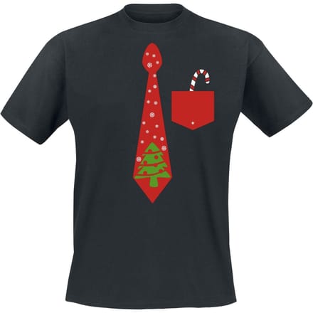 Sprüche - Fun T-shirt - Weihnachtskrawatte - L tot 3XL - voor Mannen - zwart