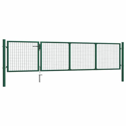 vidaXL Tuinpoort staal 350x75 cm groen