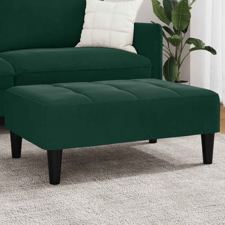 vidaXL - Voetenbank - 77x55x31 - cm - fluweel - donkergroen