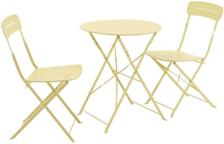sweeek - Opklapbare ronde bistro tuintafel van staal + 2 stoelen - balconea