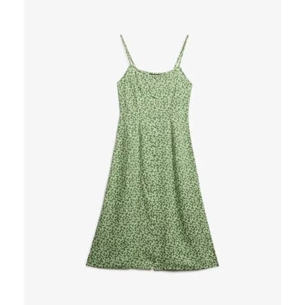 Superdry Lace Jersey Lange Jurk Zonder Mouwen Groen S Vrouw