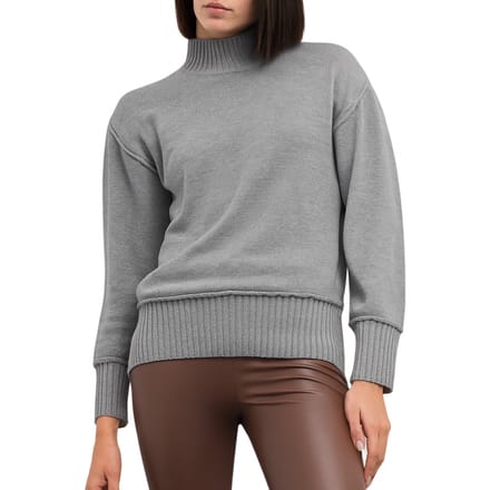 Goa Goa trui coltrui 100% wol patroon Chili grijs oversize fit