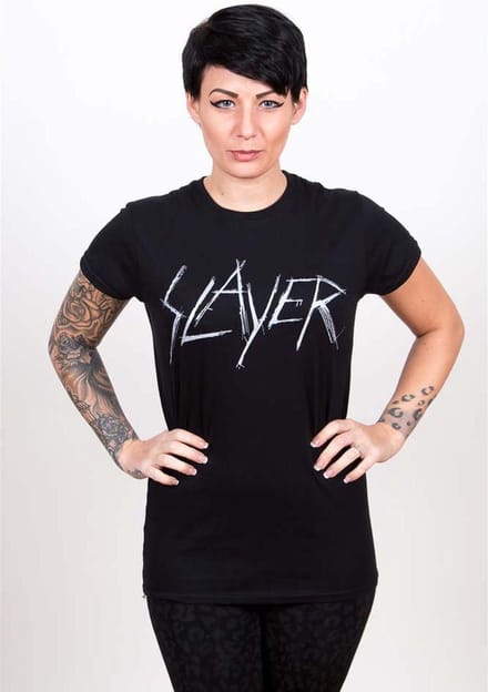 Slayer - Scratchy Logo Dames T-shirt - M - Zwart