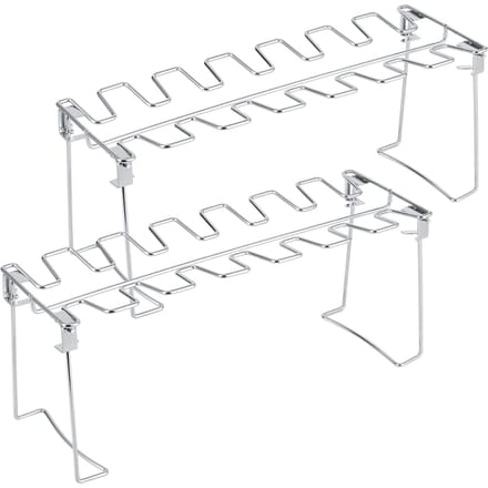2 stuks Roestvrij Staal Kipvleugel Poot Grillrek Opvouwbaar Barbecue Oven Braadstandaard white