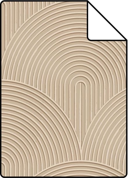 Proefstaal ESTAhome behang 3D-motief donker beige - 26.5 x 21 cm - 131102-S