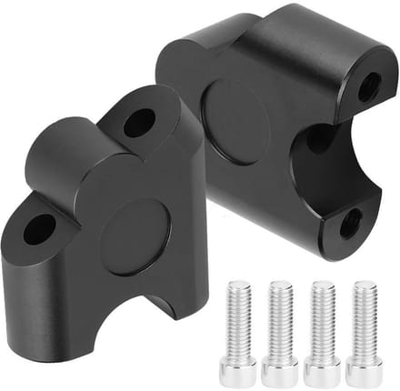 Cosensi - Handlebar Riser - Handlebar Adapter - Zwart - Verstelbare Hoogte - Universeel Geschikt voor Motorfietsen - 22 mm Diameter