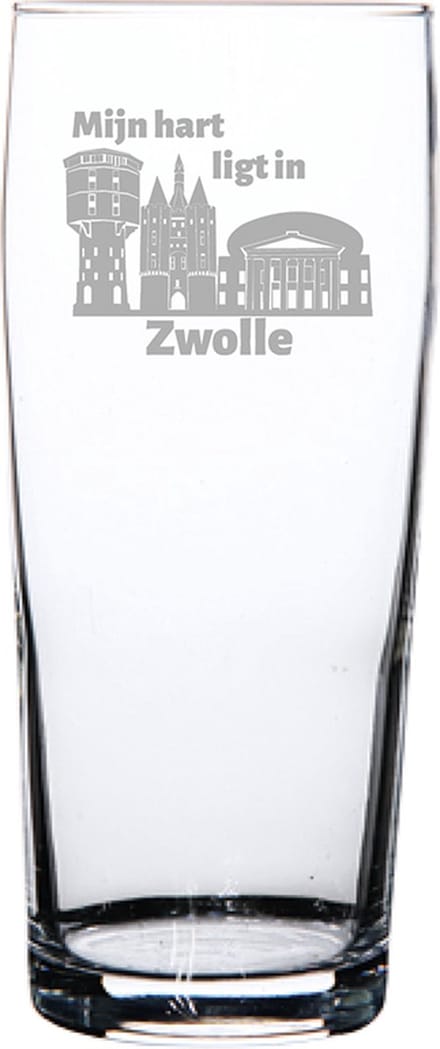 Gegraveerde bierfluitje 19cl Zwolle