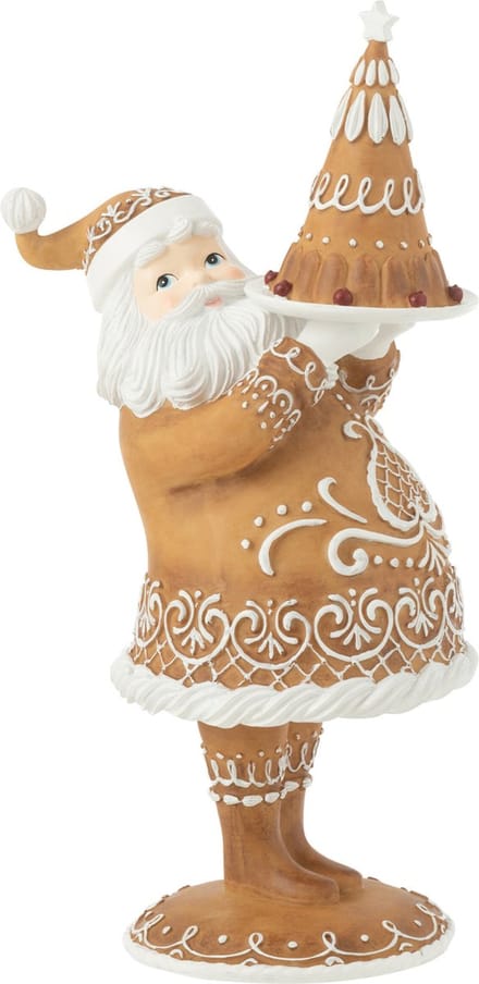 J-Line decoratie Peperkoek Kerstman Cake - polyresin - bruin