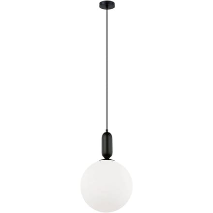 Viokef Hanglamp Neptune met glazen kap, zwart