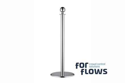 ForFlows Gala afzetpaal voor rode loper - Chroom - Ronde kop