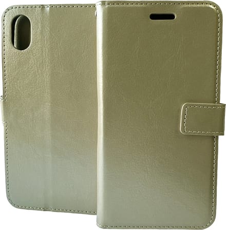 Bookcase Goud Geschikt voor: Apple iPhone XS Max- portemonnee hoesje - ZT Accessoires