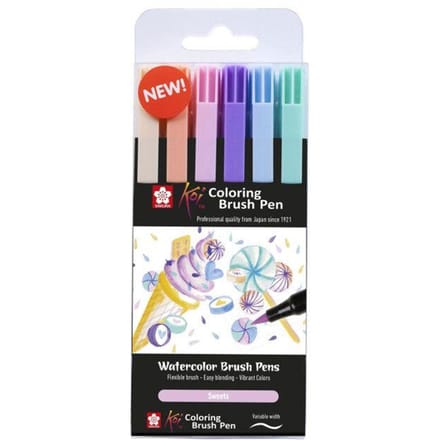 Sakura Koi Coloring Brush Pen set Sweets | 6 kleuren