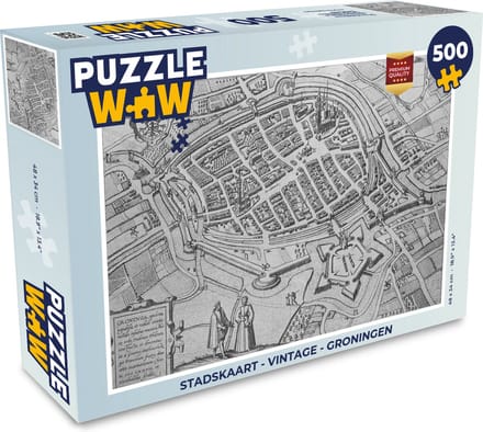 Puzzel Stadskaart - Vintage - Groningen - Legpuzzel - Puzzel 500 stukjes - Plattegrond