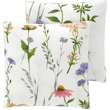 LIVARNO Set van 2 seersucker kussenslopen 50 x 60 cm (bloemen)