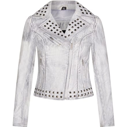 Gothic leren bikerjack voor dames met studs-Bilbao