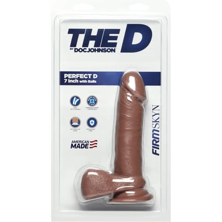 Perfect D Realistic Firmskyn Dildo With Balls 7 / 18 Cm Bruin