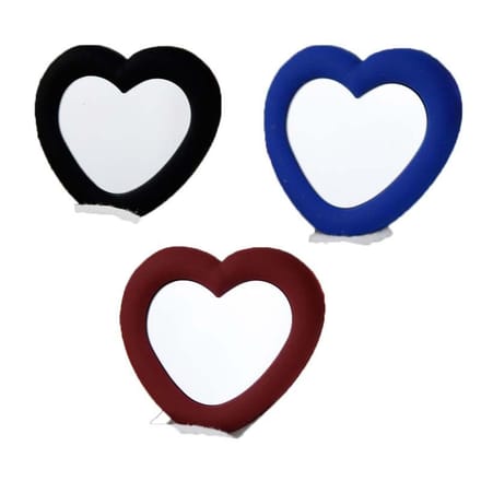 Miroir en forme de cœur style japonais et coréen support silicone transparent avec coussin d'air compatible iPhone Universel 3pcs blue
