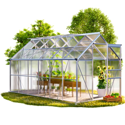 Gardebruk Tuinkas – Aluminium 7.2m² incl Dakraam 380x190cm – Met Fundament