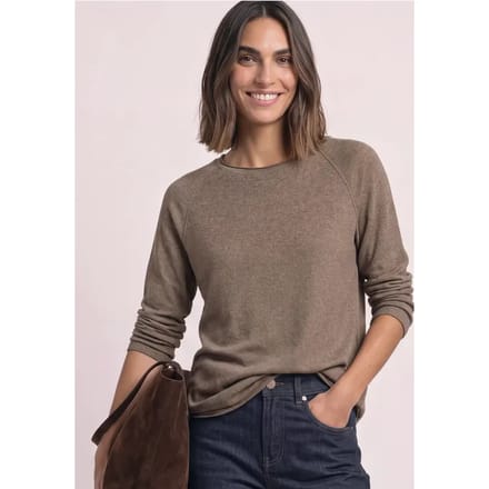 Longsleeve met ronde hals en rolrand