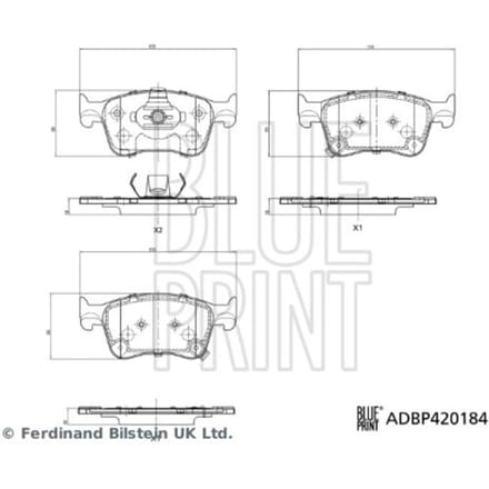 Remblokkenset, schijfrem BLUE PRINT ADBP420184