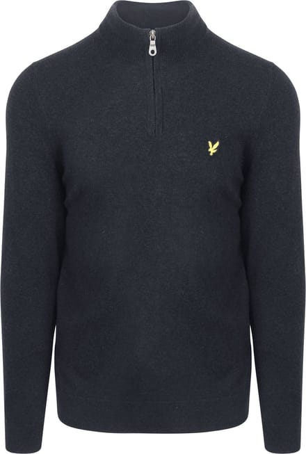 Lyle & Scott Half Zip Pullover Lamswol Navy - Maat XL - Heren - Quarter zip