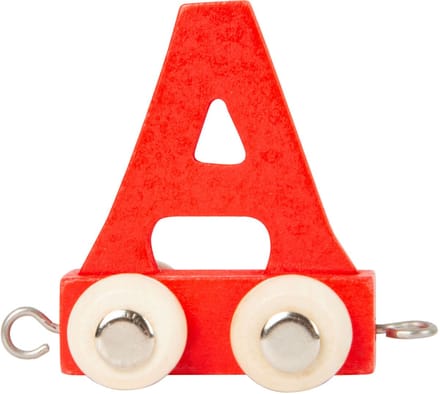 Small Foot - Houten Lettertrein Rood - A - 12 stuks