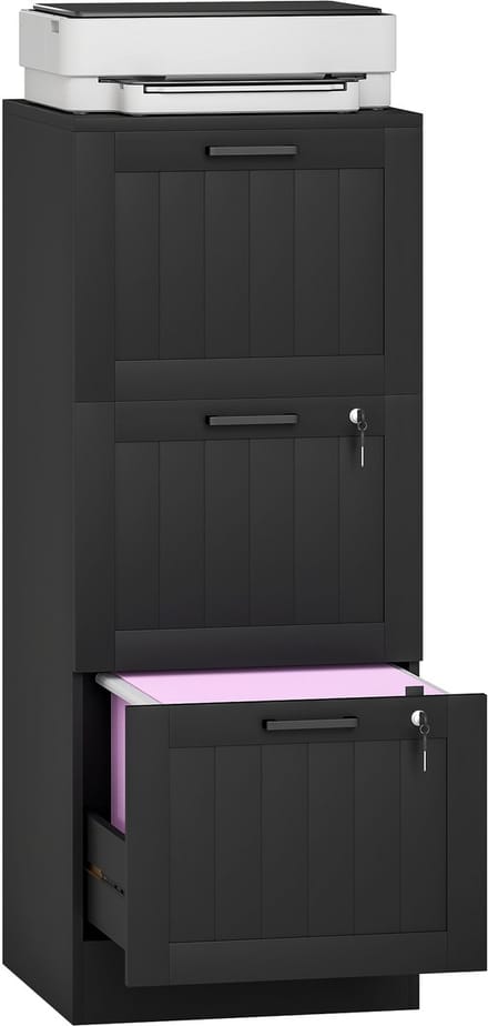 HOMCOM-archiefkast - MDF - 40x40x101cm - Zwart