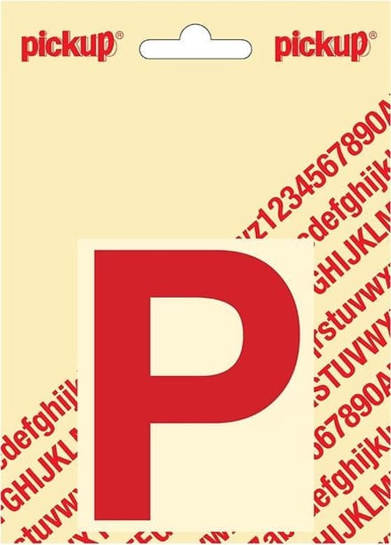Pickup plakletter Helvetica 80 mm - rood P