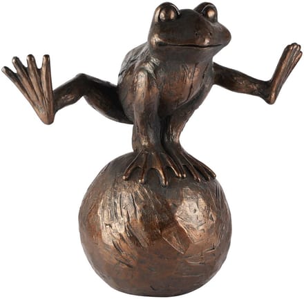 Dekoratief | Kikker op bal, brons, resina, 46x22x41cm | A260710