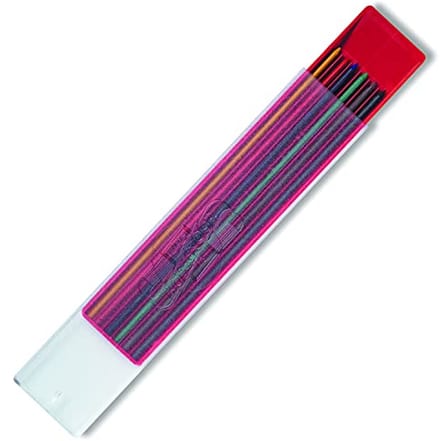 Grafietvullingen voor vulpotlood, set van 6, 2 mm diameter, gesorteerde kleuren