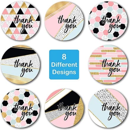 Thank you stickers - Sluitsticker - Sluitzegel - Bedankt stickers - Roze 50 stuks