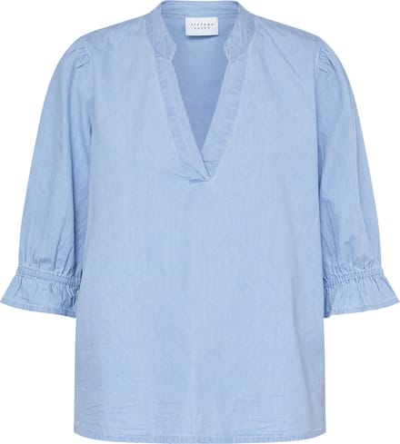 SISTERS POINT Inusa-ss - Dames Blouse - L. blue wash - Maat M