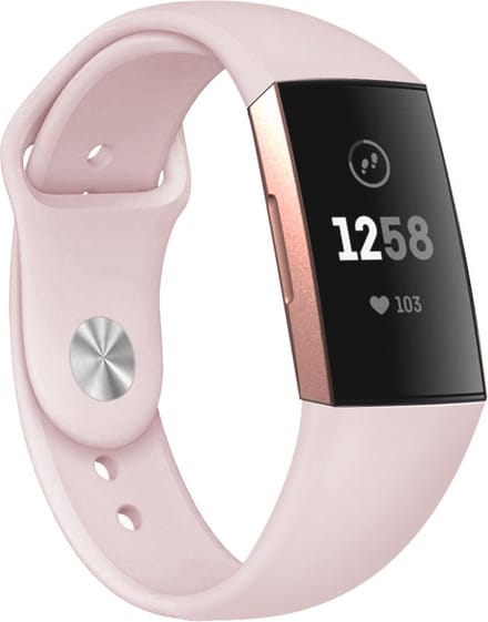 Fitbit Charge 4 / Charge 3 Bandje Siliconen Drukknoop Sluiting Roze