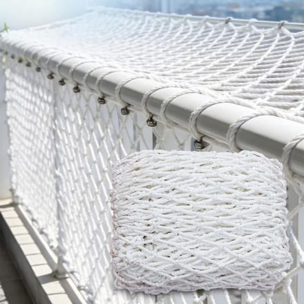 Veiligheidsnet - Beschermend gaas - Valbeveiliging creëren - Versterkte nylon constructie - 10x10m - Wit