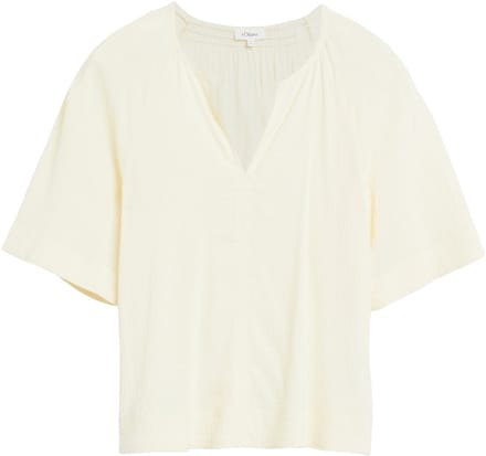 Viscose gemengde blouse met gerimpelde en smockdetails voor vrouwen s.Oliver