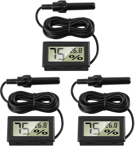 Digitale Thermometer Hygrometer - Temperatuur Vochtigheid Meter - Omgeving Monitoren - Met Externe Voeler - -50 tot 70°C - Wit