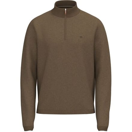 Fynch-Hatton Trui Air Cotton Troyer Zip Elephant Grey / male
