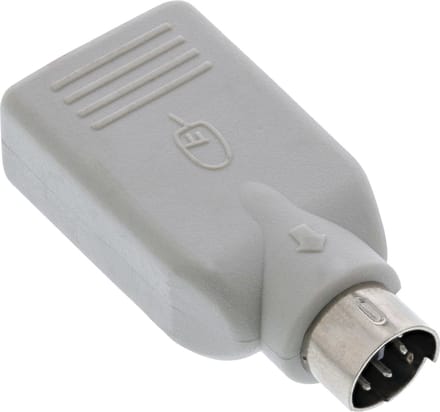 Mini DIN 6-pins PS/2 (m) - USB-A (v) adapter / beige
