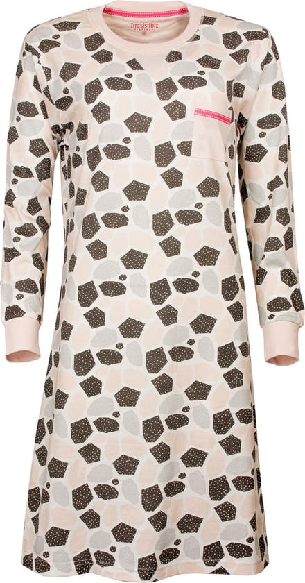 Irresistible Dames Nachthemd - 100% Katoen - Licht Roze - Maat M