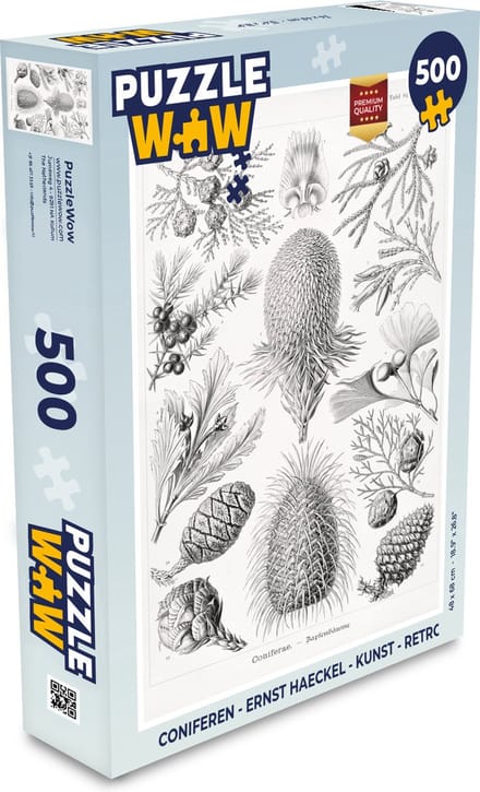 Puzzel Coniferen - Ernst Haeckel - Kunst - Retro - Illustratie - Natuur - Legpuzzel - Puzzel 500 stukjes