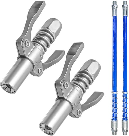 2 Stuks Vetspuit Nozzle Set met 30cm Slang - Universele Montage voor Smeernippels