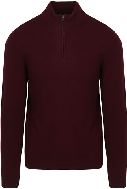 Steppin' Out Half Zip Trui Merinowol Bordeaux - Maat M - Heren - Pullovers