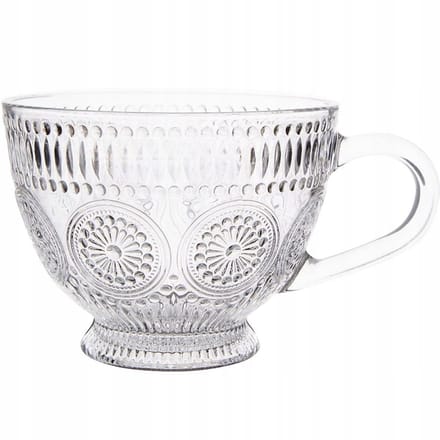 Grote Glazen Mok met Oor en Voet - 430ml - Decoratief