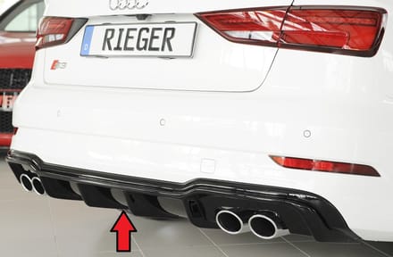 RIEGER - PERFORMANCE REAR DIFFUSER - AUDI S3 8V BERLINE & CABRIO - GLOSS BLACK
