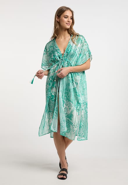 IZIA Kimono Dames Groen Wit