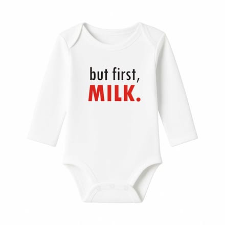 Romper But first, Milk - wit - lange mouw